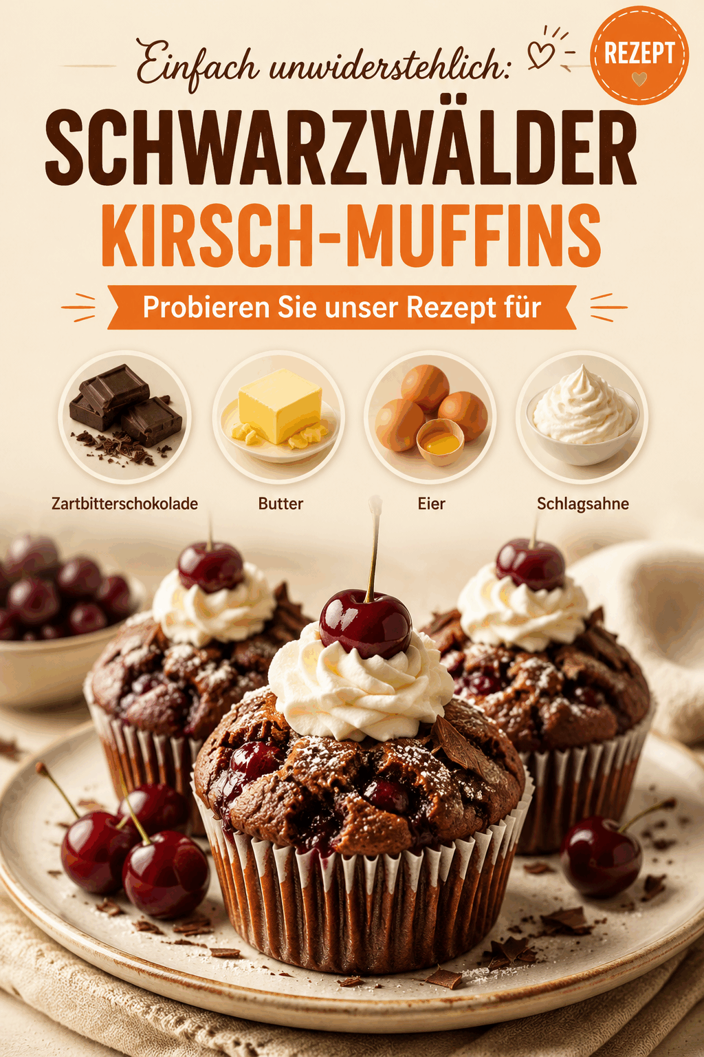 Einfach unwiderstehlich: Probieren Sie unser Rezept für Schwarzwälder Kirsch-Muffins!