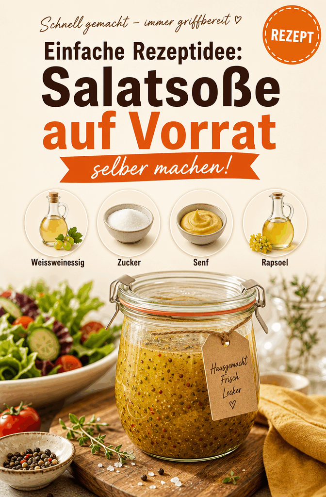 Einfache Rezeptidee: Salatsoße auf Vorrat selber machen!