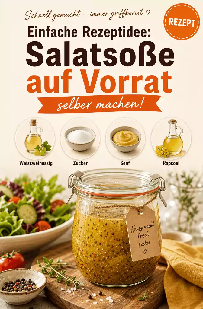 Einfache Rezeptidee: Salatsoße auf Vorrat selber machen!