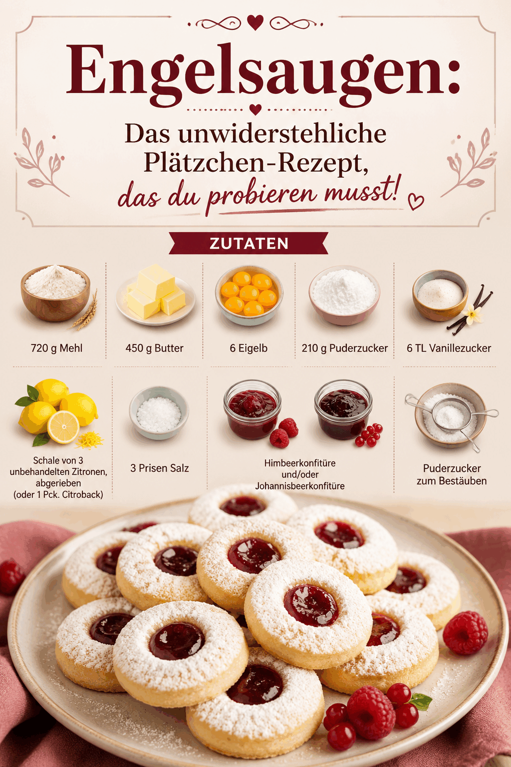 Engelsaugen: Das unwiderstehliche Plätzchen-Rezept, das du probieren musst!