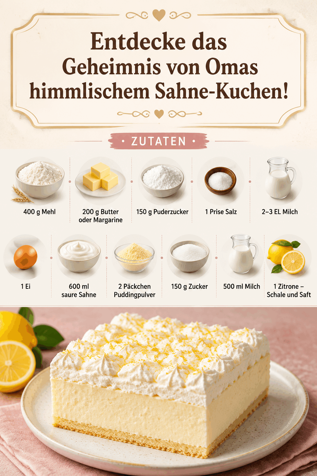 Entdecke das Geheimnis von Omas himmlischem Sahne-Kuchen!