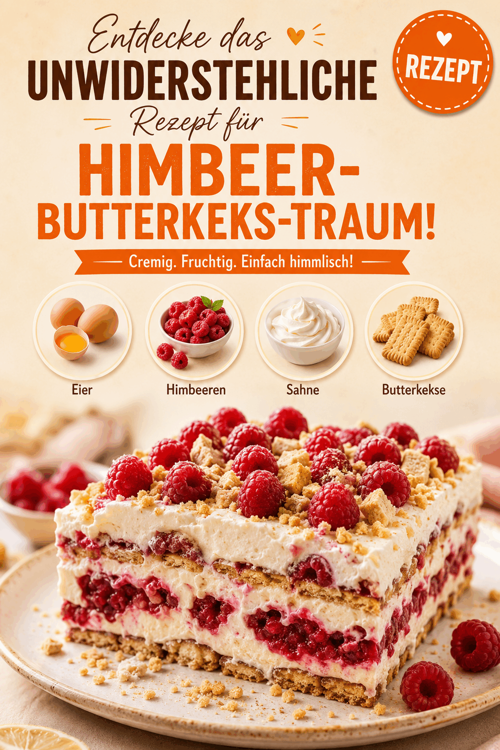 Entdecke das unwiderstehliche Rezept für Himbeer-Butterkeks-Traum!