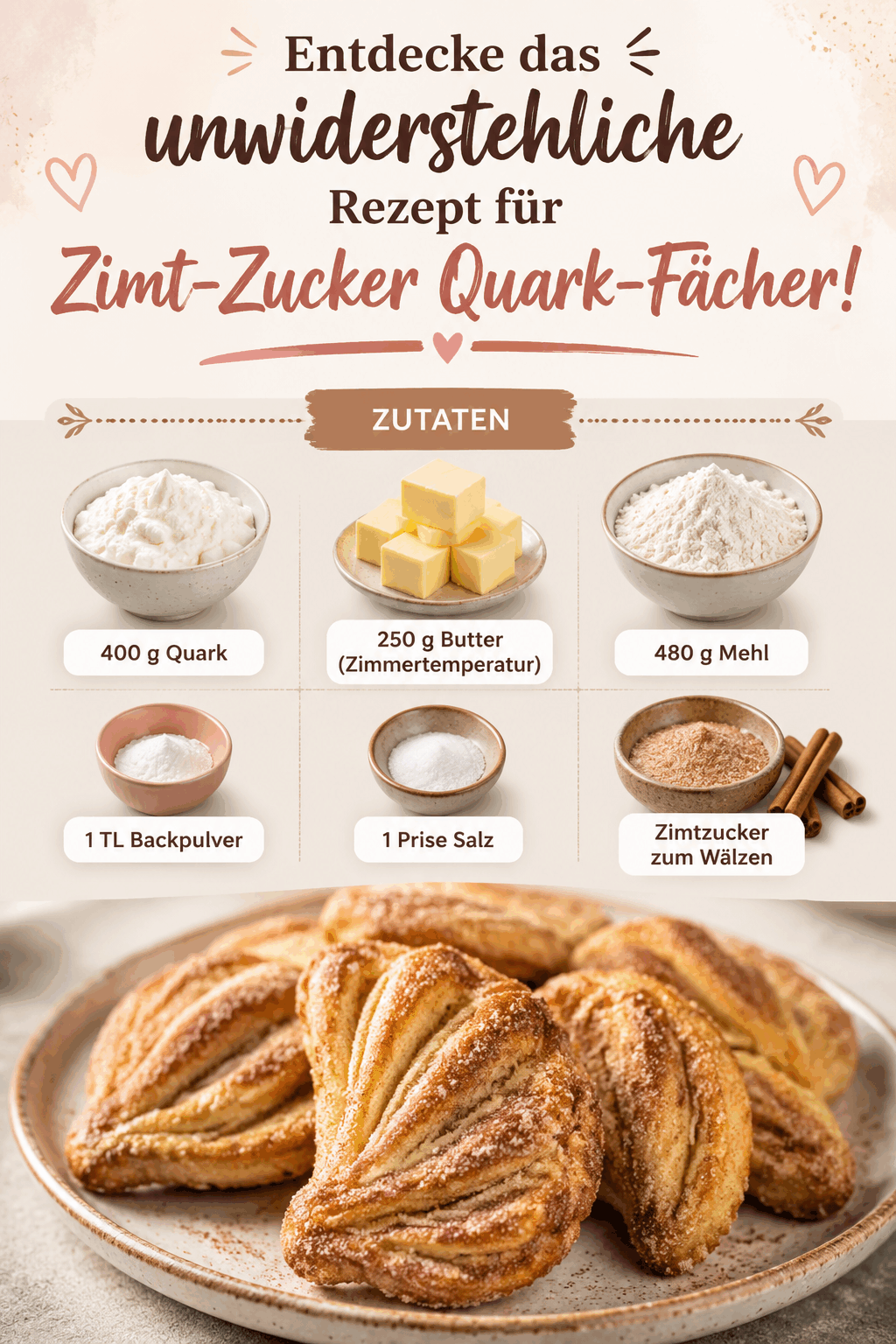 Entdecke das unwiderstehliche Rezept für Zimt-Zucker Quark-Fächer!