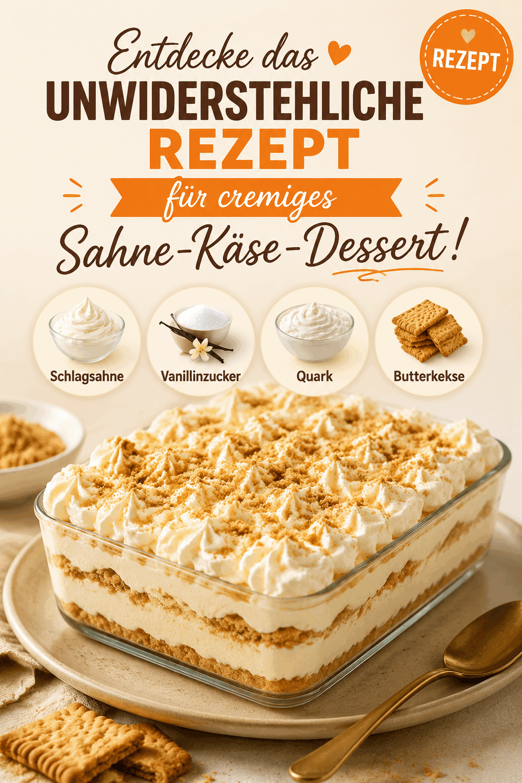 Entdecke das unwiderstehliche Rezept für cremiges Sahne-Käse-Dessert!