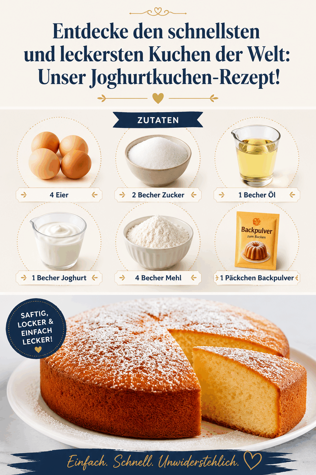 Entdecke den schnellsten und leckersten Kuchen der Welt: Unser Joghurtkuchen-Rezept!