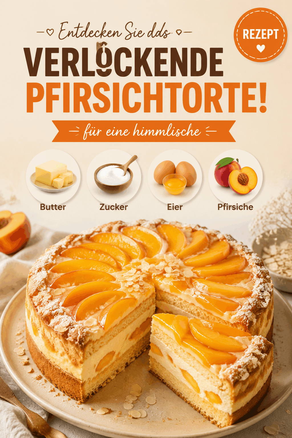 Entdecken Sie das verlockende Rezept für eine himmlische Pfirsichtorte!