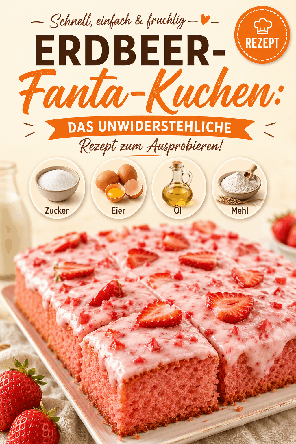 Erdbeer-Fanta-Kuchen: Das unwiderstehliche Rezept zum Ausprobieren!