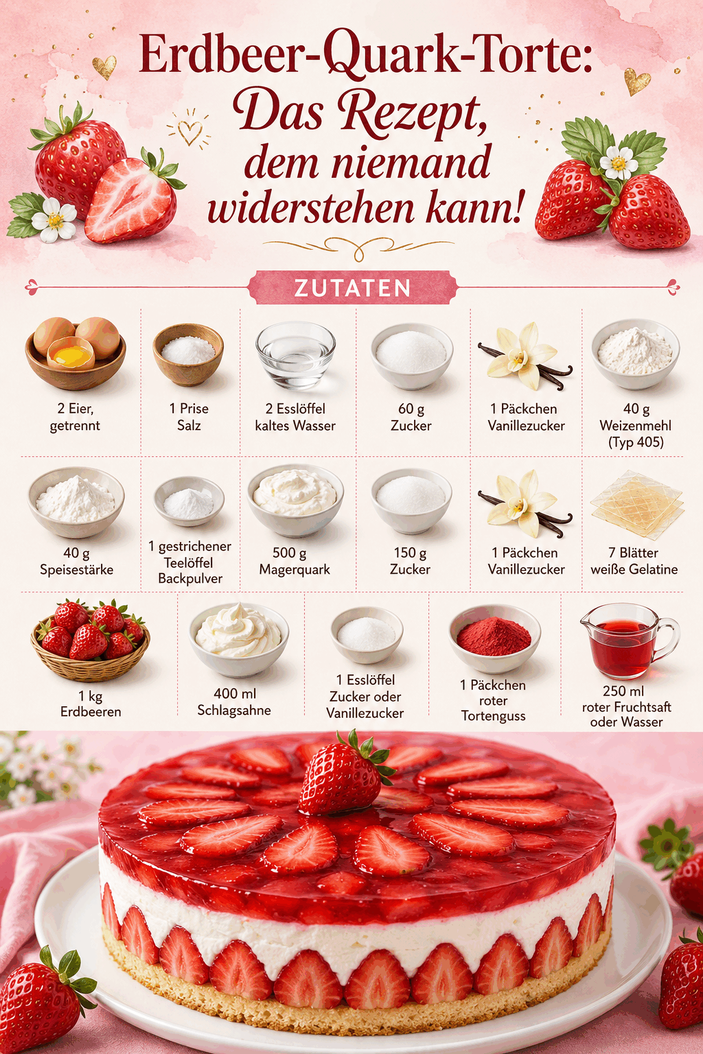 Erdbeer-Quark-Torte: Das Rezept, dem niemand widerstehen kann!
