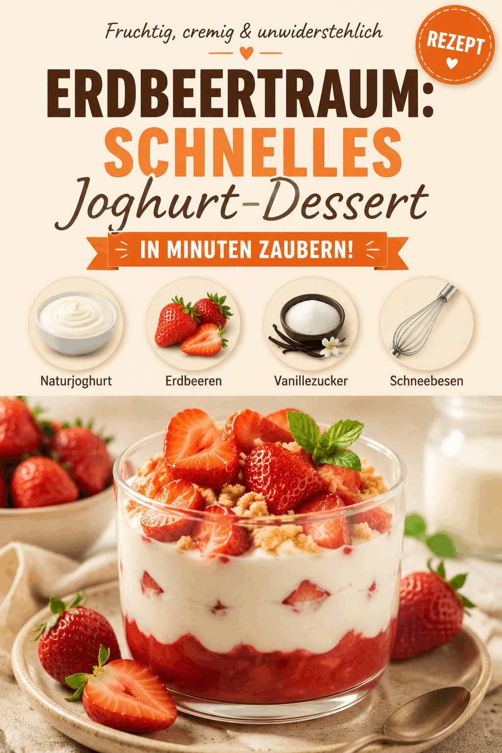 Erdbeertraum: Schnelles Joghurt-Dessert in Minuten zaubern!