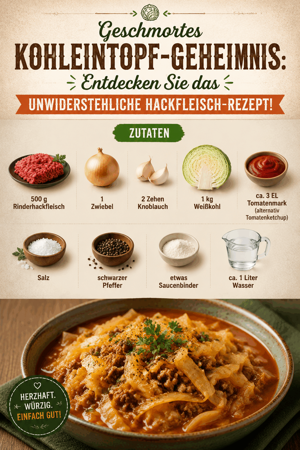 Geschmortes Kohleintopf-Geheimnis: Entdecken Sie das unwiderstehliche Hackfleisch-Rezept!