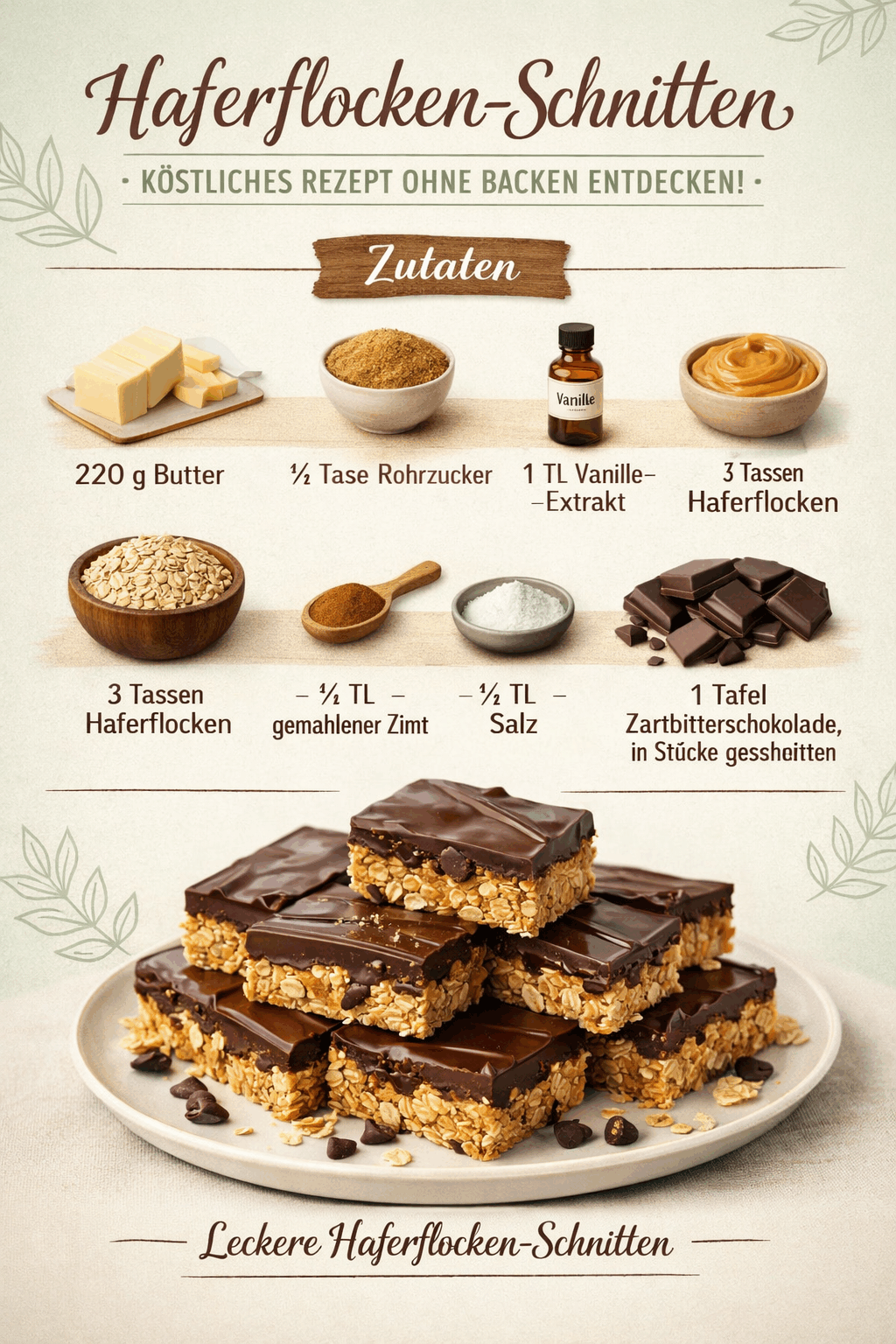 Haferflocken-Schnitten: Köstliches Rezept ohne Backen entdecken!