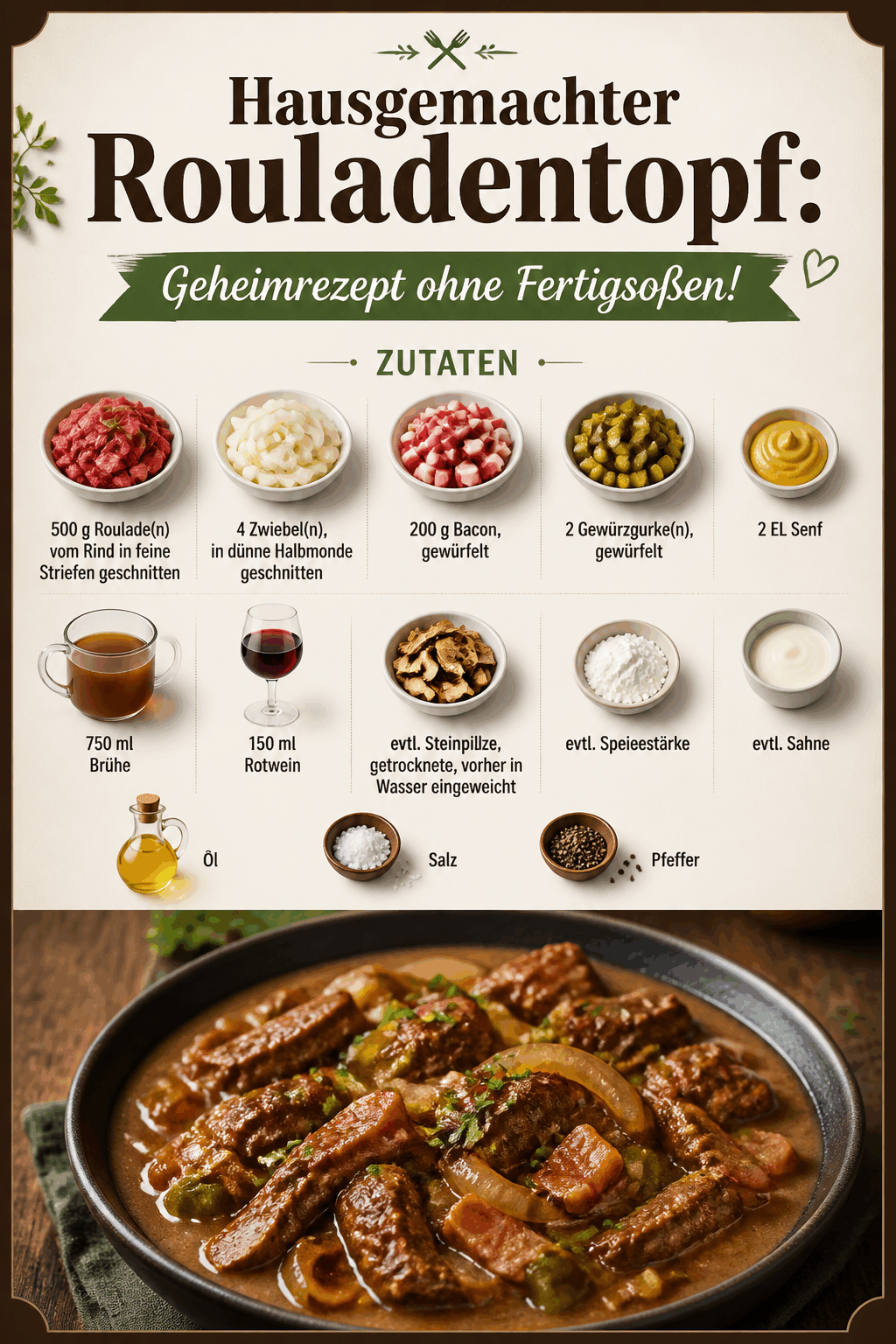 Hausgemachter Rouladentopf: Geheimrezept ohne Fertigsoßen!