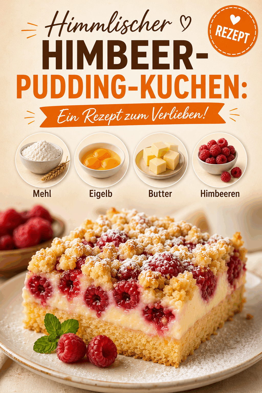 Himmlischer Himbeer-Pudding-Kuchen: Ein Rezept zum Verlieben!