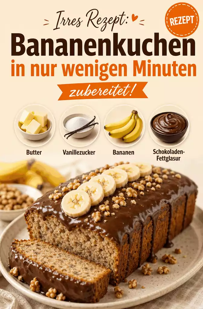 Irres Rezept: Bananenkuchen in nur wenigen Minuten zubereitet!