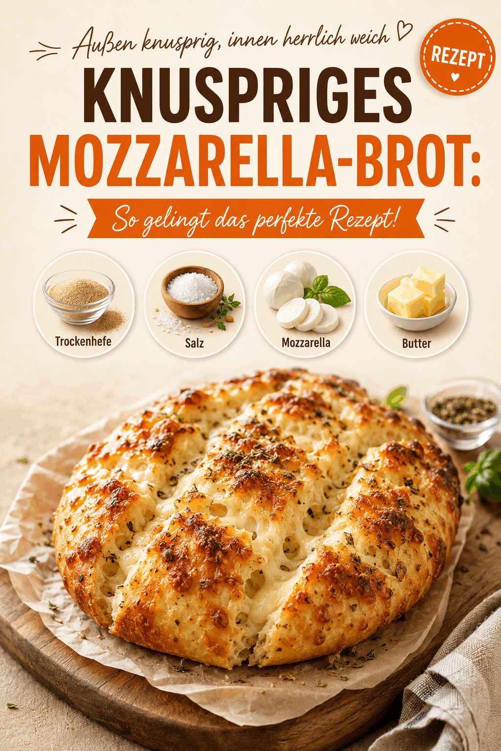 Knuspriges Mozzarella-Brot: So gelingt das perfekte Rezept!