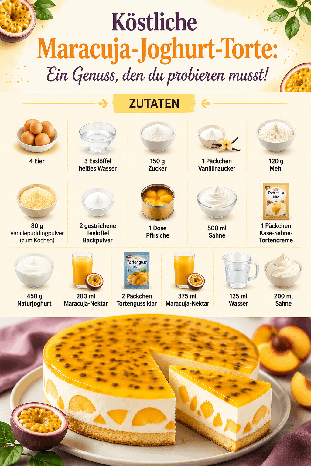 Köstliche Maracuja-Joghurt-Torte: Ein Genuss, den du probieren musst!