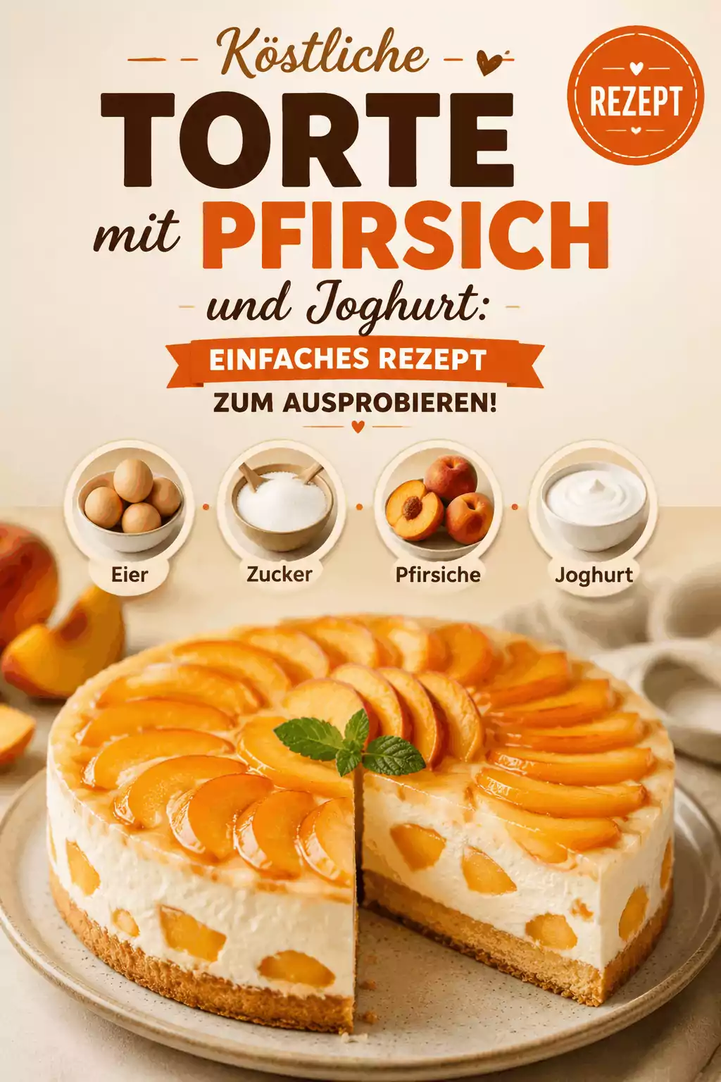 Köstliche Torte mit Pfirsich und Joghurt: Einfaches Rezept zum Ausprobieren!