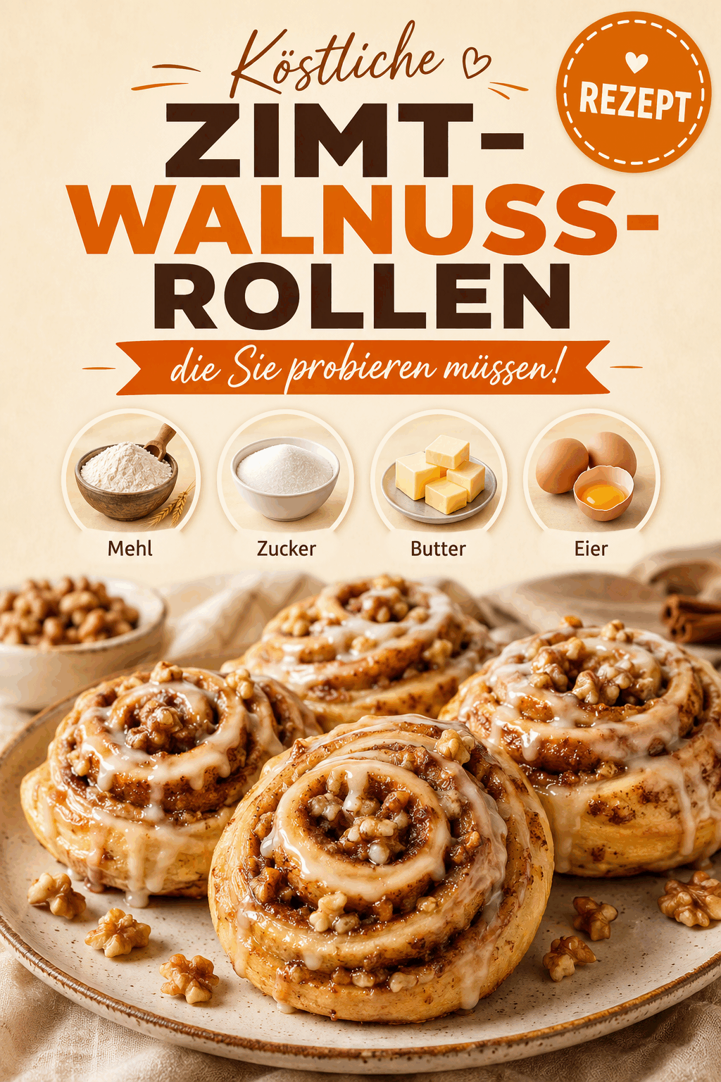 Köstliche Zimt-Walnuss-Rollen, die Sie probieren müssen!