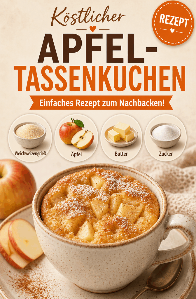 Köstlicher Apfel-Tassenkuchen: Einfaches Rezept zum Nachbacken!