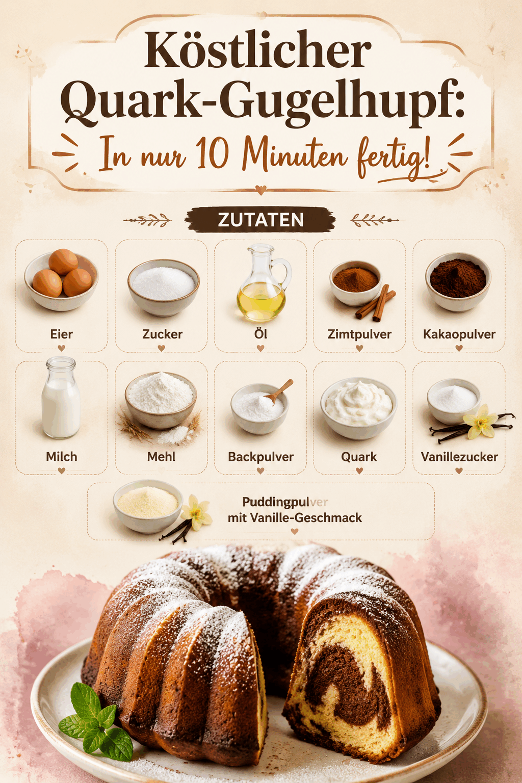 Köstlicher Quark-Gugelhupf: In nur 10 Minuten fertig!