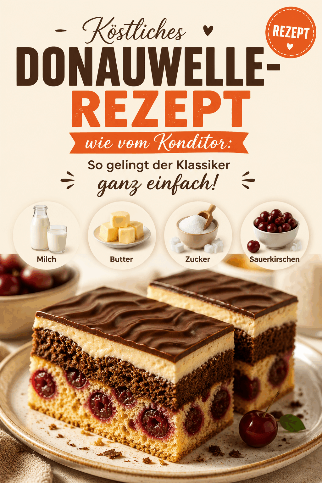 Köstliches Donauwelle-Rezept wie vom Konditor: So gelingt der Klassiker ganz einfach!