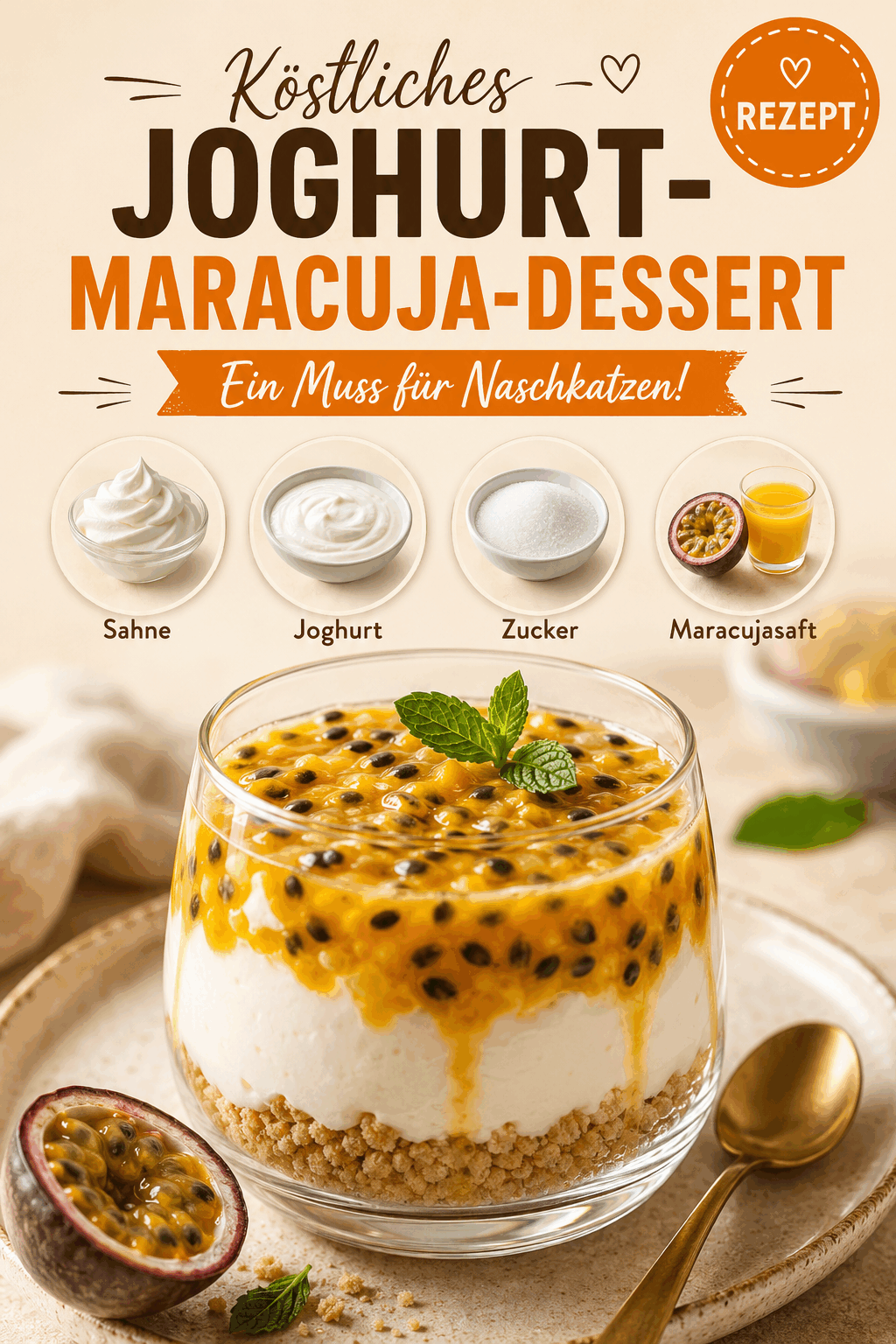 Köstliches Joghurt-Maracuja-Dessert – Ein Muss für Naschkatzen!