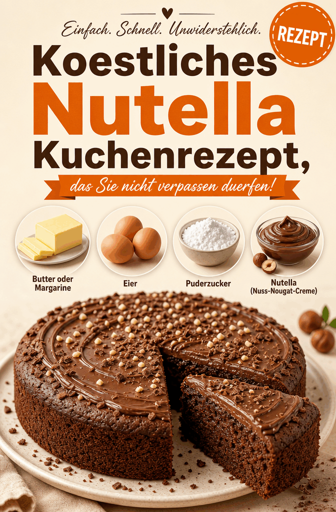 Köstliches Nutella Kuchenrezept, das Sie nicht verpassen dürfen!