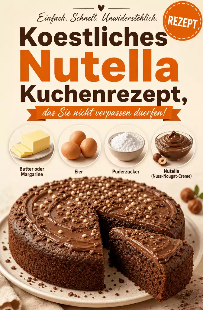 Köstliches Nutella Kuchenrezept, das Sie nicht verpassen dürfen!