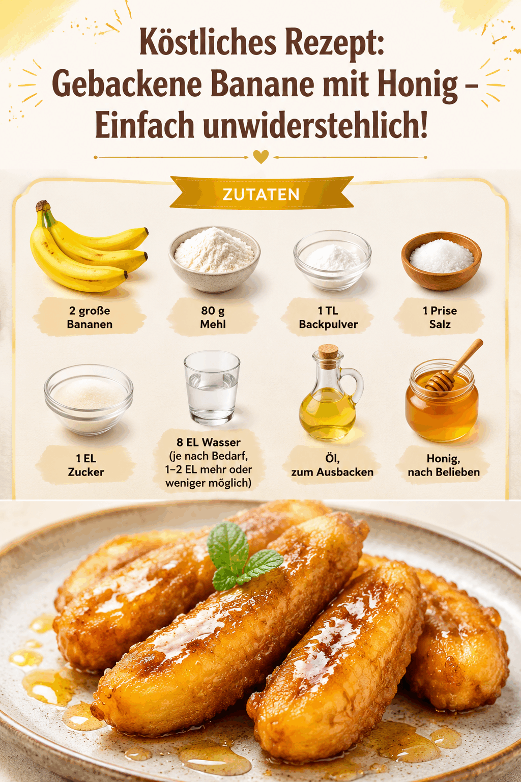 Köstliches Rezept: Gebackene Banane mit Honig – Einfach unwiderstehlich!