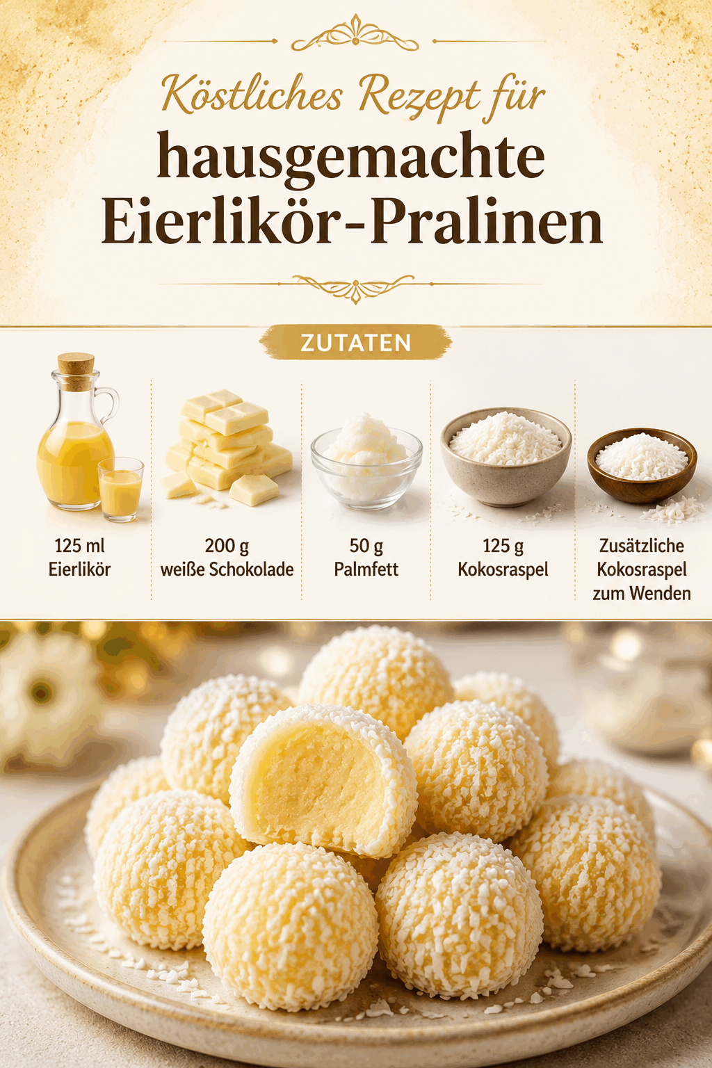 Köstliches Rezept für hausgemachte Eierlikör-Pralinen