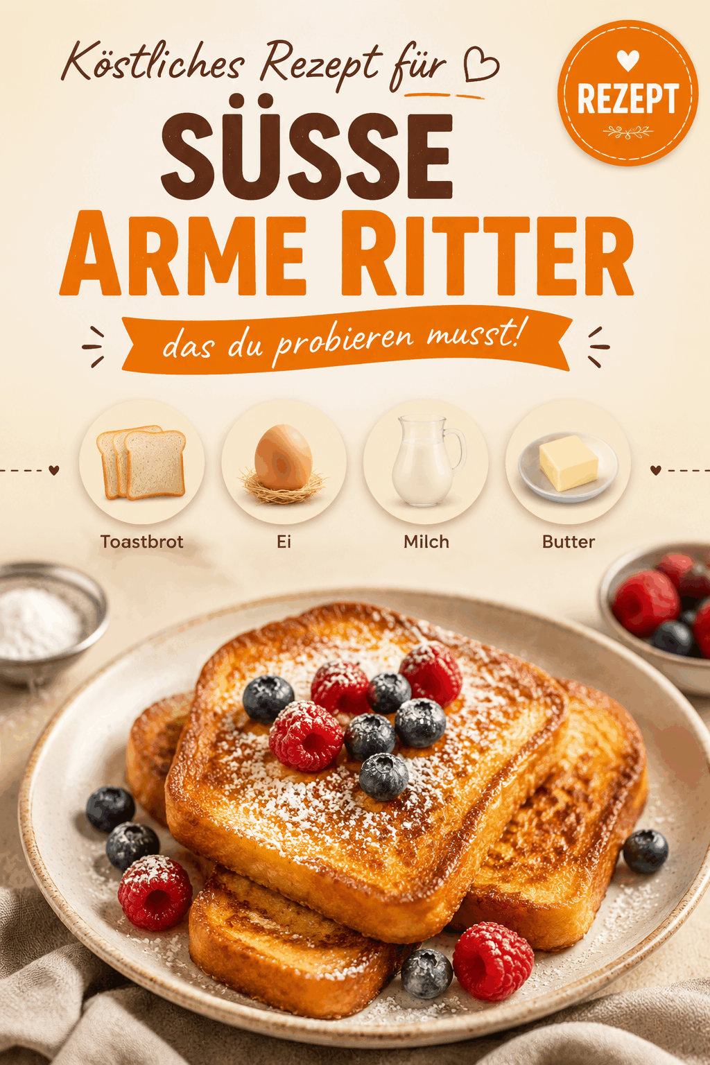 Köstliches Rezept für süße Arme Ritter, das du probieren musst!
