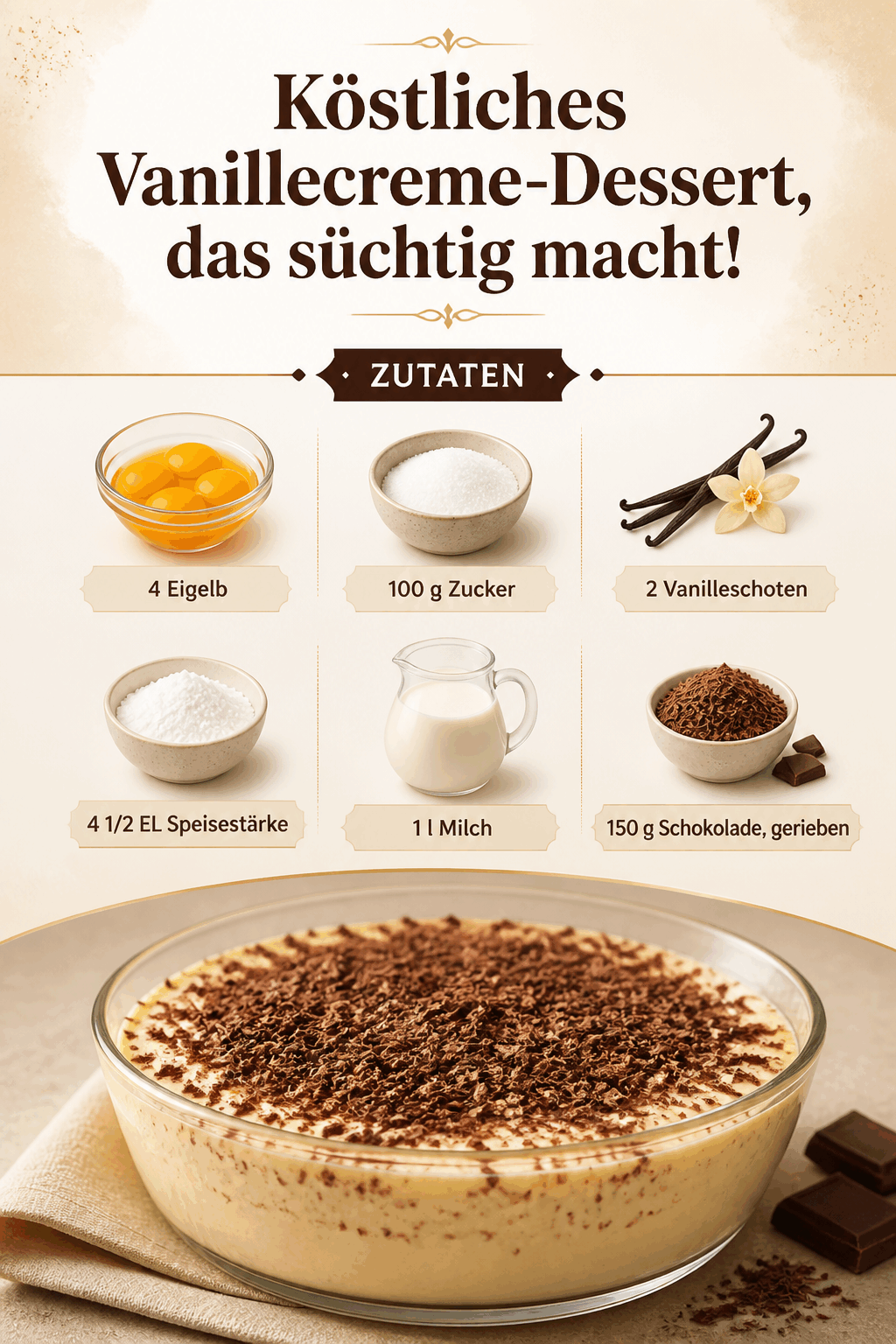 Köstliches Vanillecreme-Dessert, das süchtig macht!