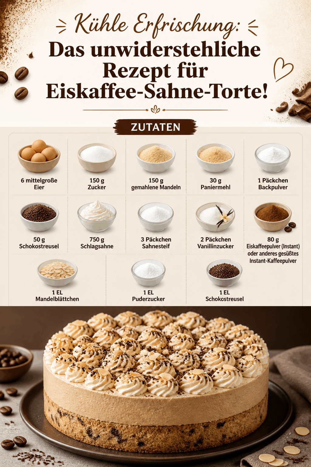 Kühle Erfrischung: Das unwiderstehliche Rezept für Eiskaffee-Sahne-Torte!