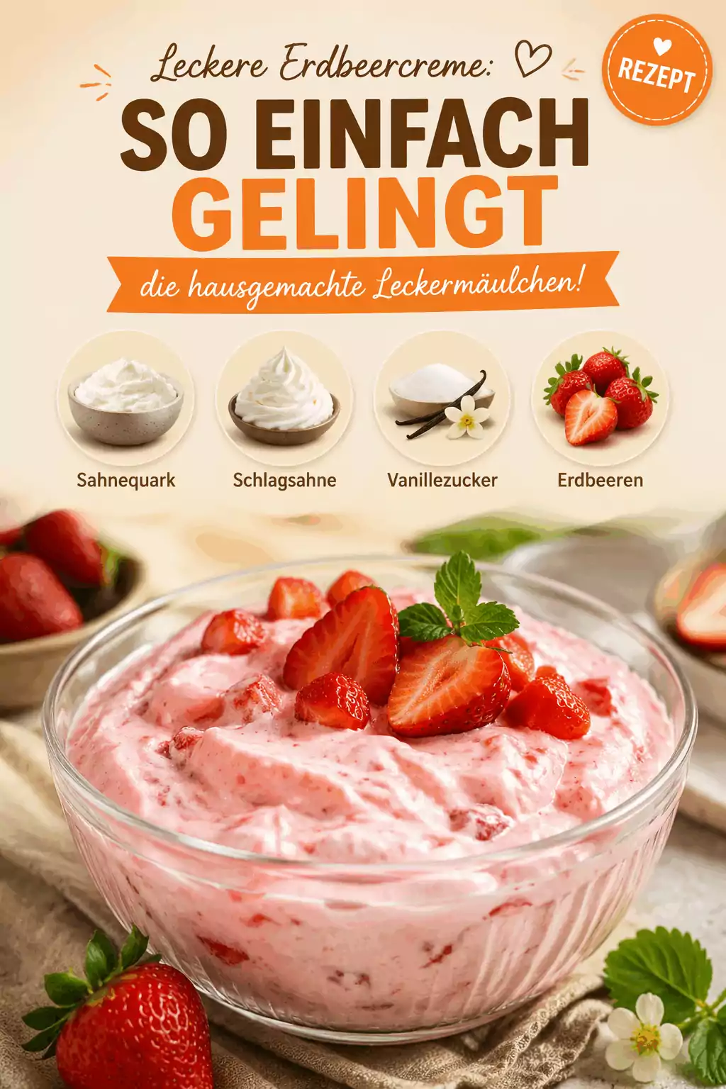 Leckere Erdbeercreme: So einfach gelingt die hausgemachte Leckermäulchen!
