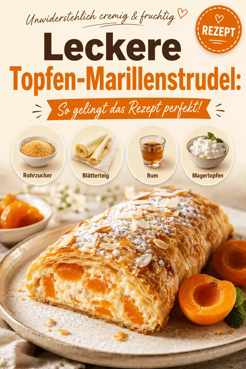 Leckere Topfen-Marillenstrudel: So gelingt das Rezept perfekt!