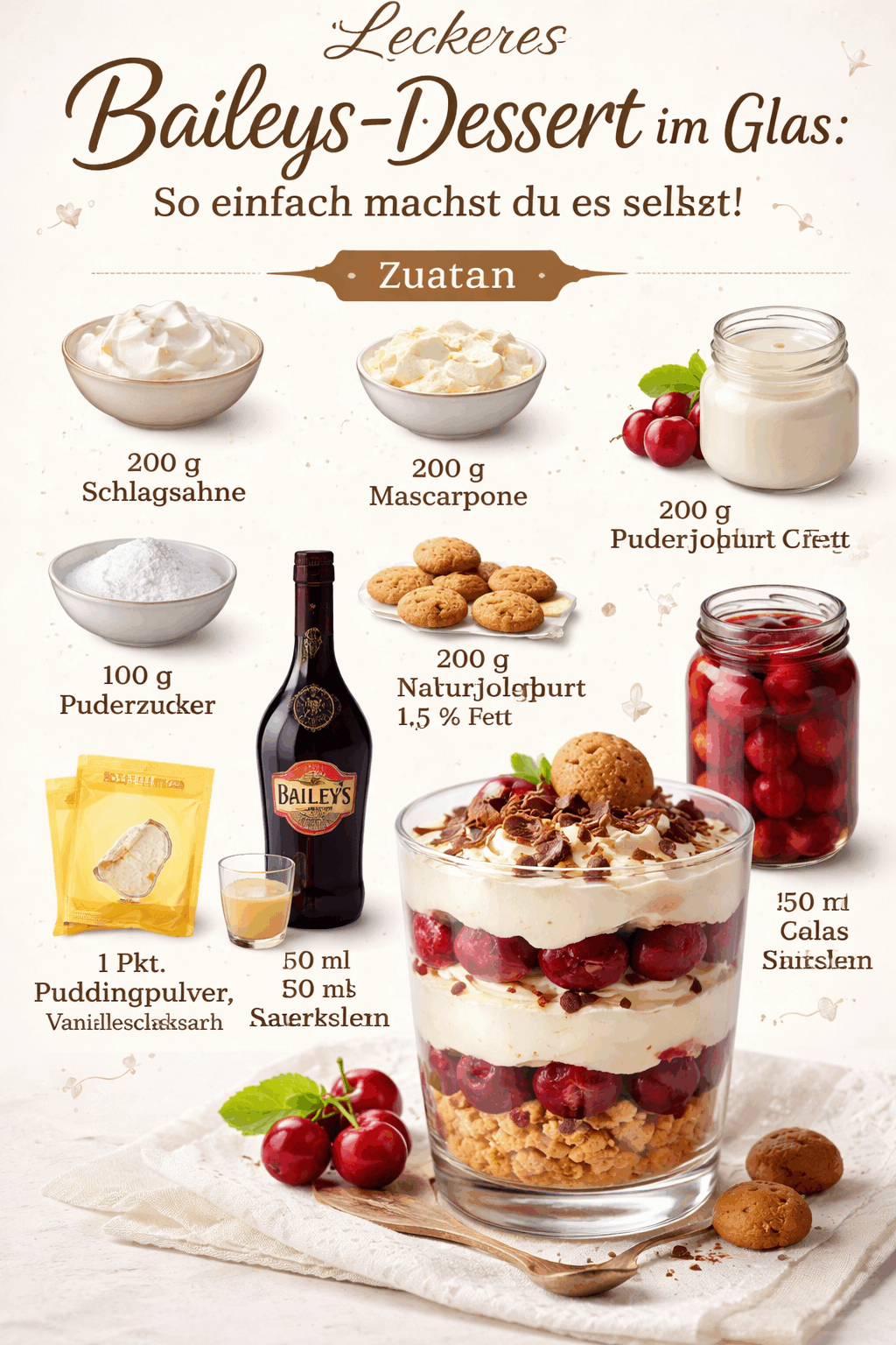 Leckeres Baileys-Dessert im Glas: So einfach machst du es selbst!