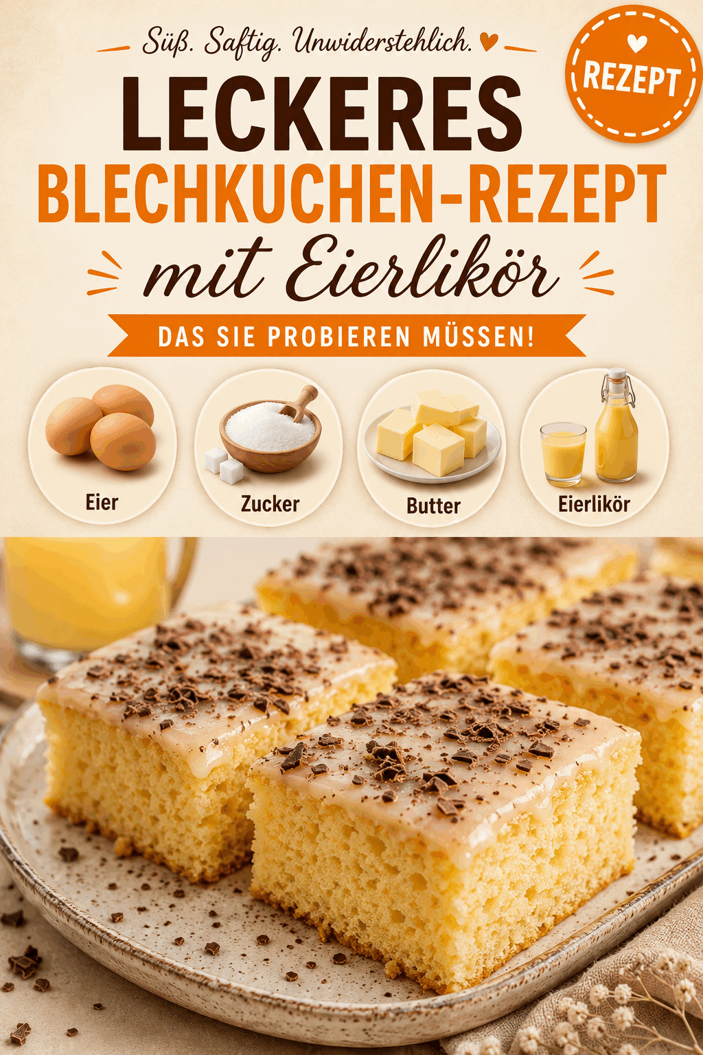 Leckeres Blechkuchen-Rezept mit Eierlikör, das Sie probieren müssen!