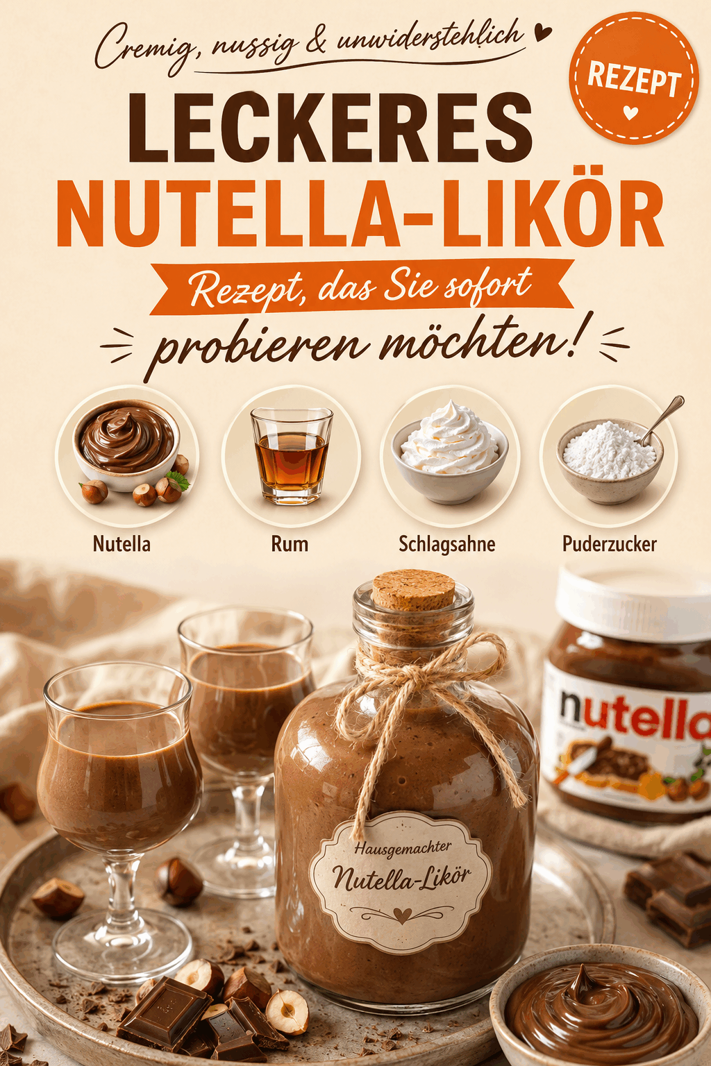 Leckeres Nutella-Likör Rezept, das Sie sofort probieren möchten!
