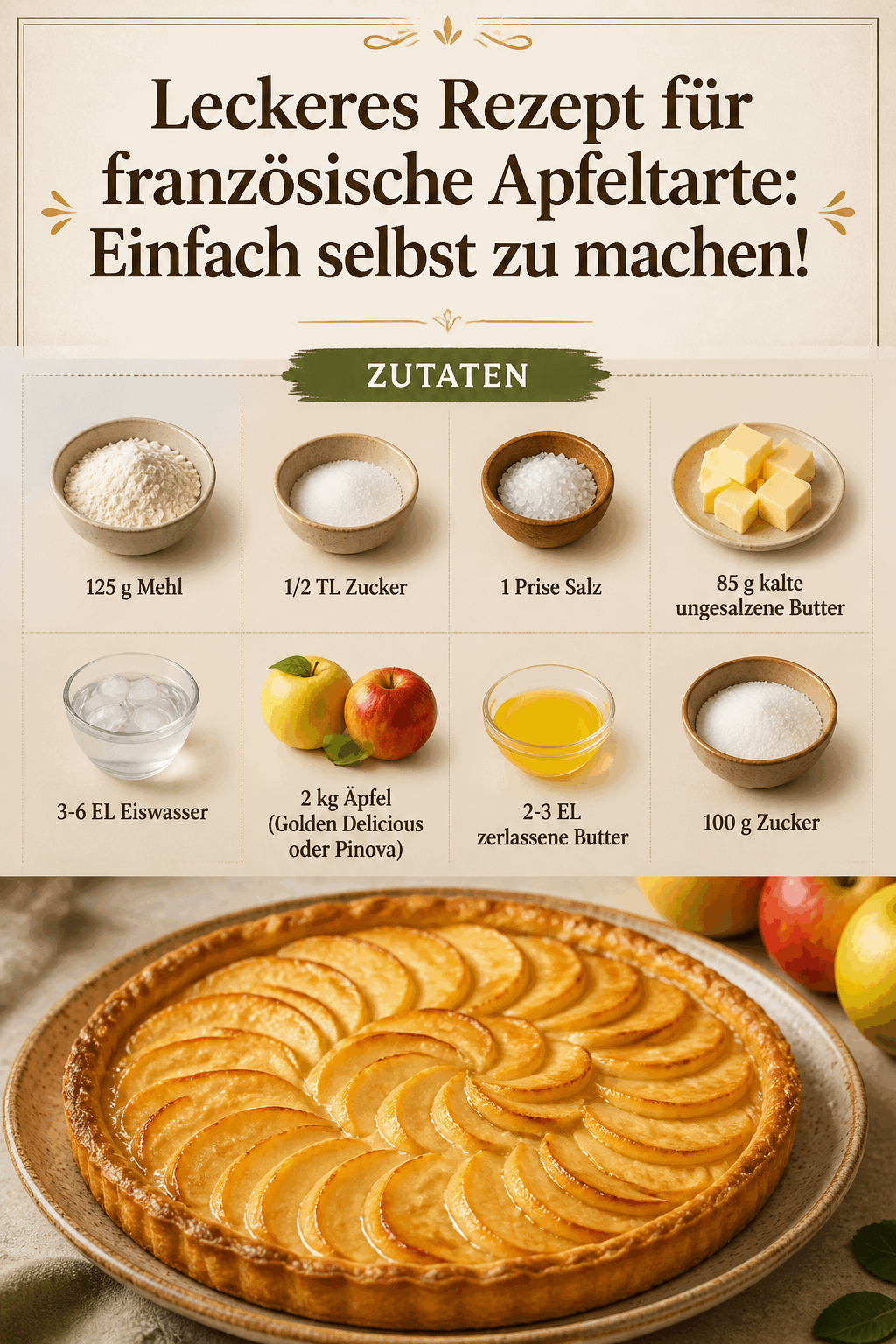 Leckeres Rezept für französische Apfeltarte: Einfach selbst zu machen!
