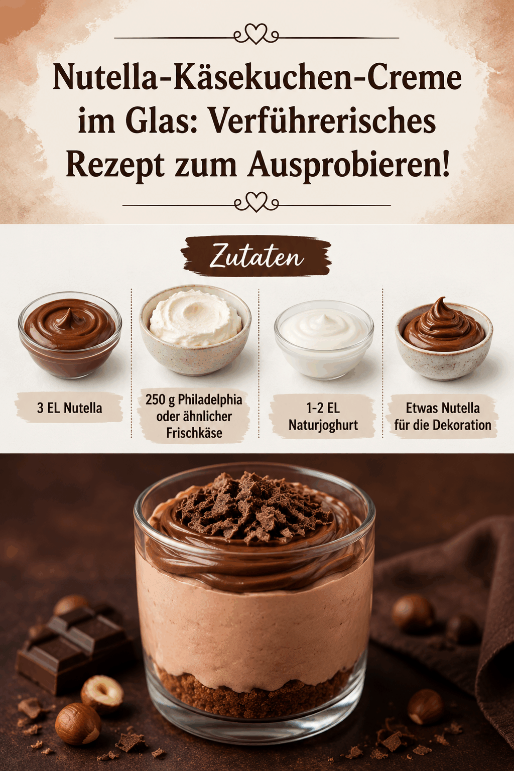 Nutella-Käsekuchen-Creme im Glas: Verführerisches Rezept zum Ausprobieren!