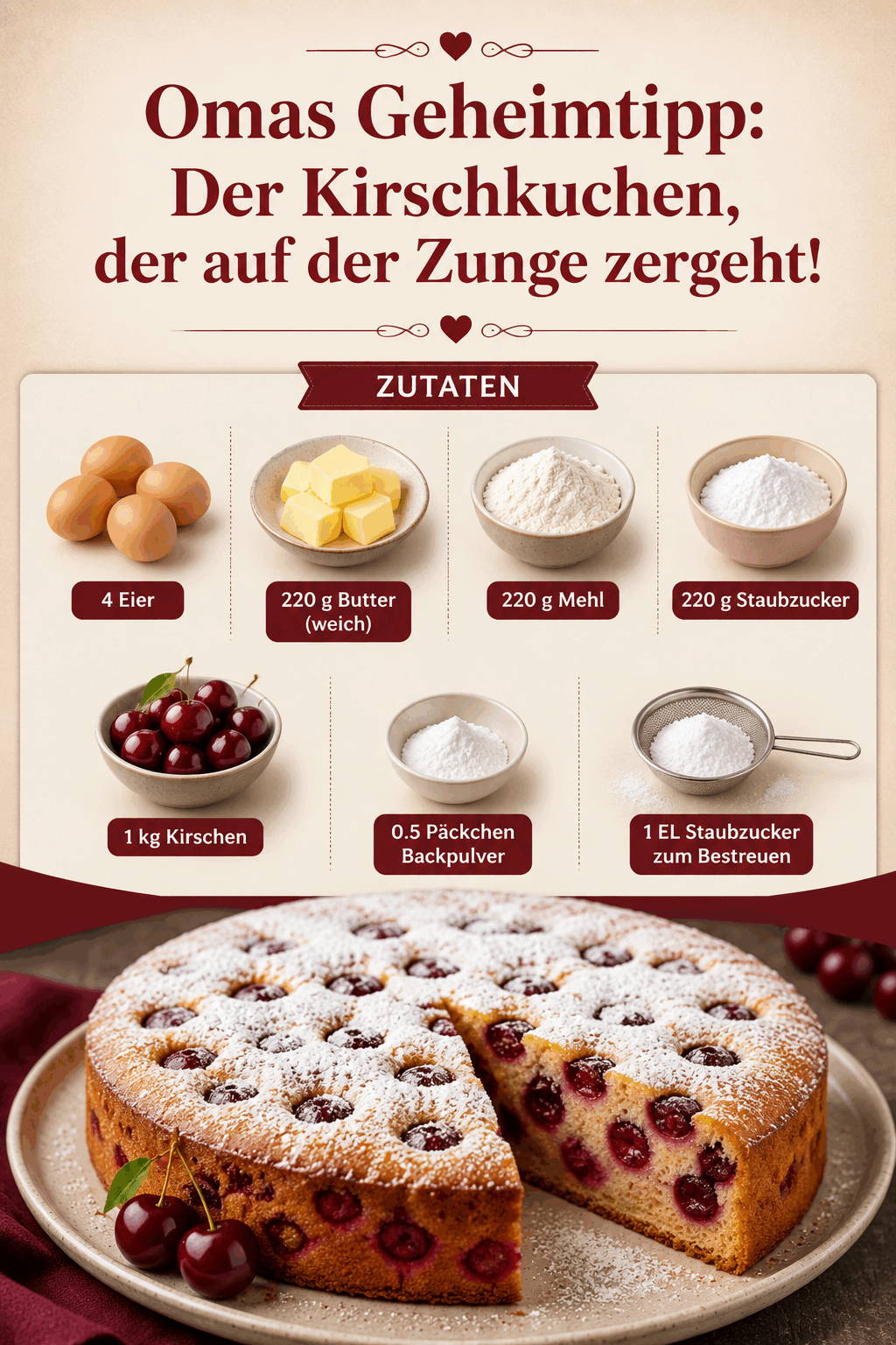Omas Geheimtipp: Der Kirschkuchen, der auf der Zunge zergeht!