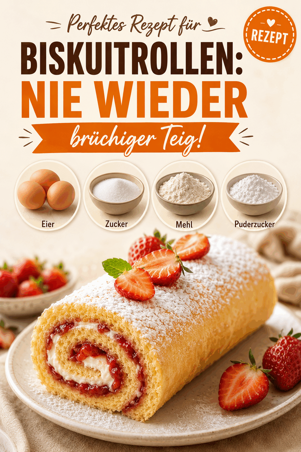 Perfektes Rezept für Biskuitrollen: Nie wieder brüchiger Teig!