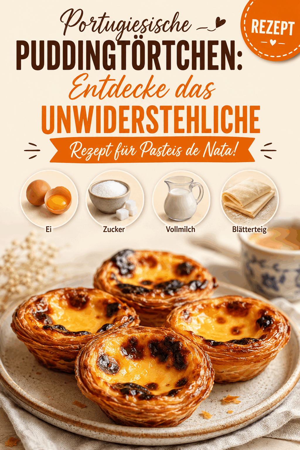 Portugiesische Puddingtörtchen: Entdecke das unwiderstehliche Rezept für Pasteis de Nata!