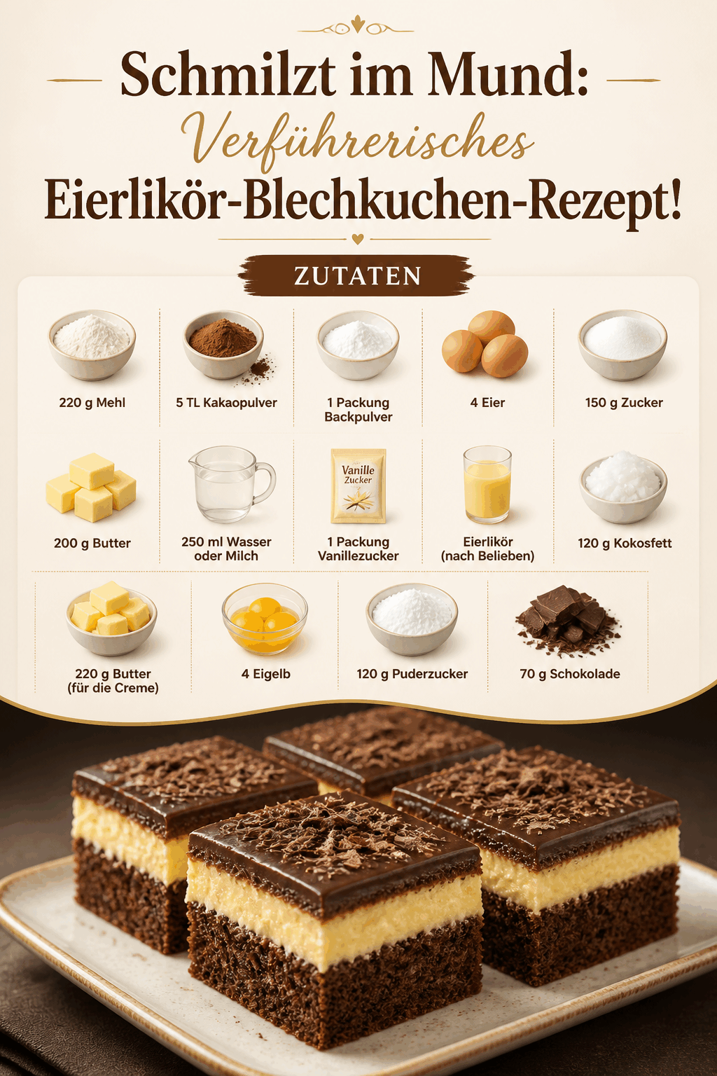 Schmilzt im Mund: Verführerisches Eierlikör-Blechkuchen-Rezept!