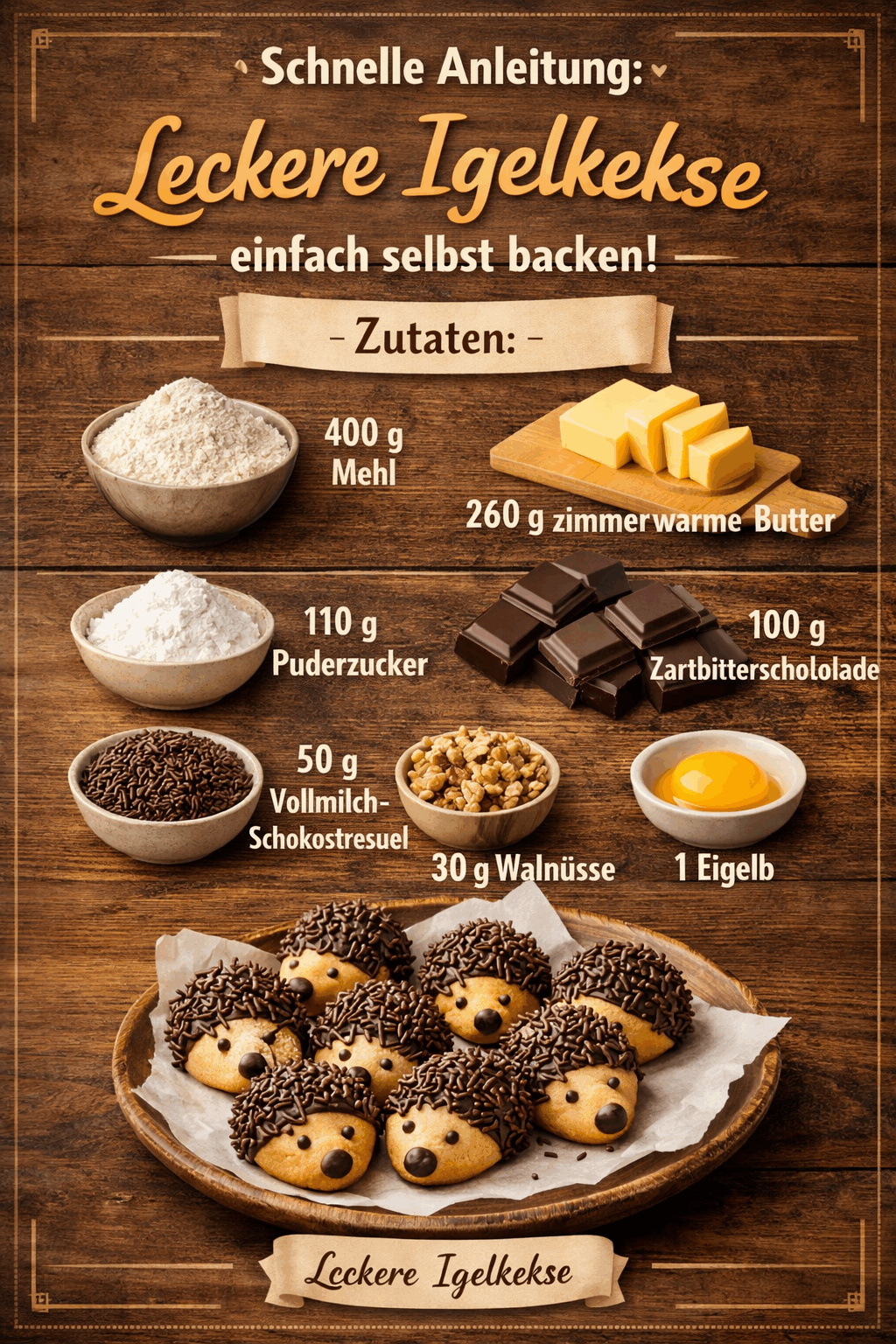 Schnelle Anleitung: Leckere Igelkekse einfach selbst backen!