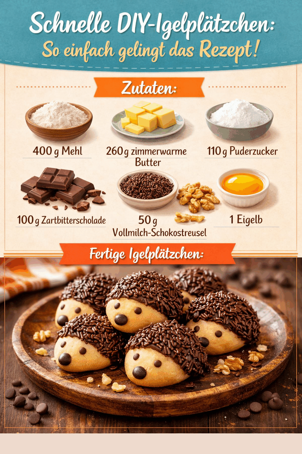 Schnelle DIY-Igelplätzchen: So einfach gelingt das Rezept!