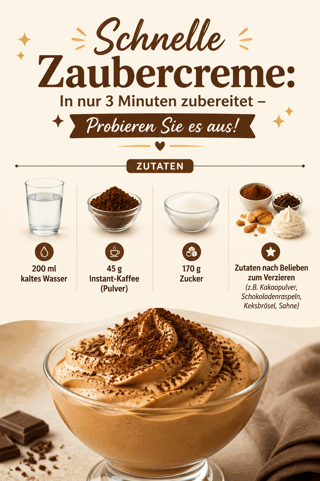 Schnelle Zaubercreme: In nur 3 Minuten zubereitet – Probieren Sie es aus!
