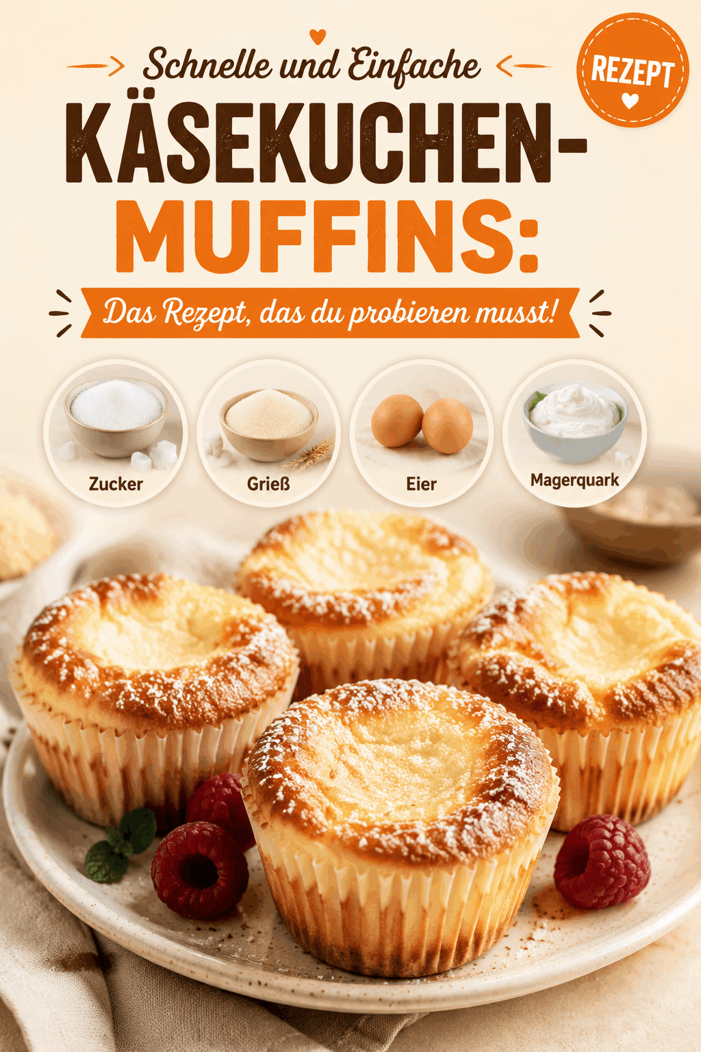 Schnelle und Einfache Käsekuchen-Muffins: Das Rezept, das du probieren musst!