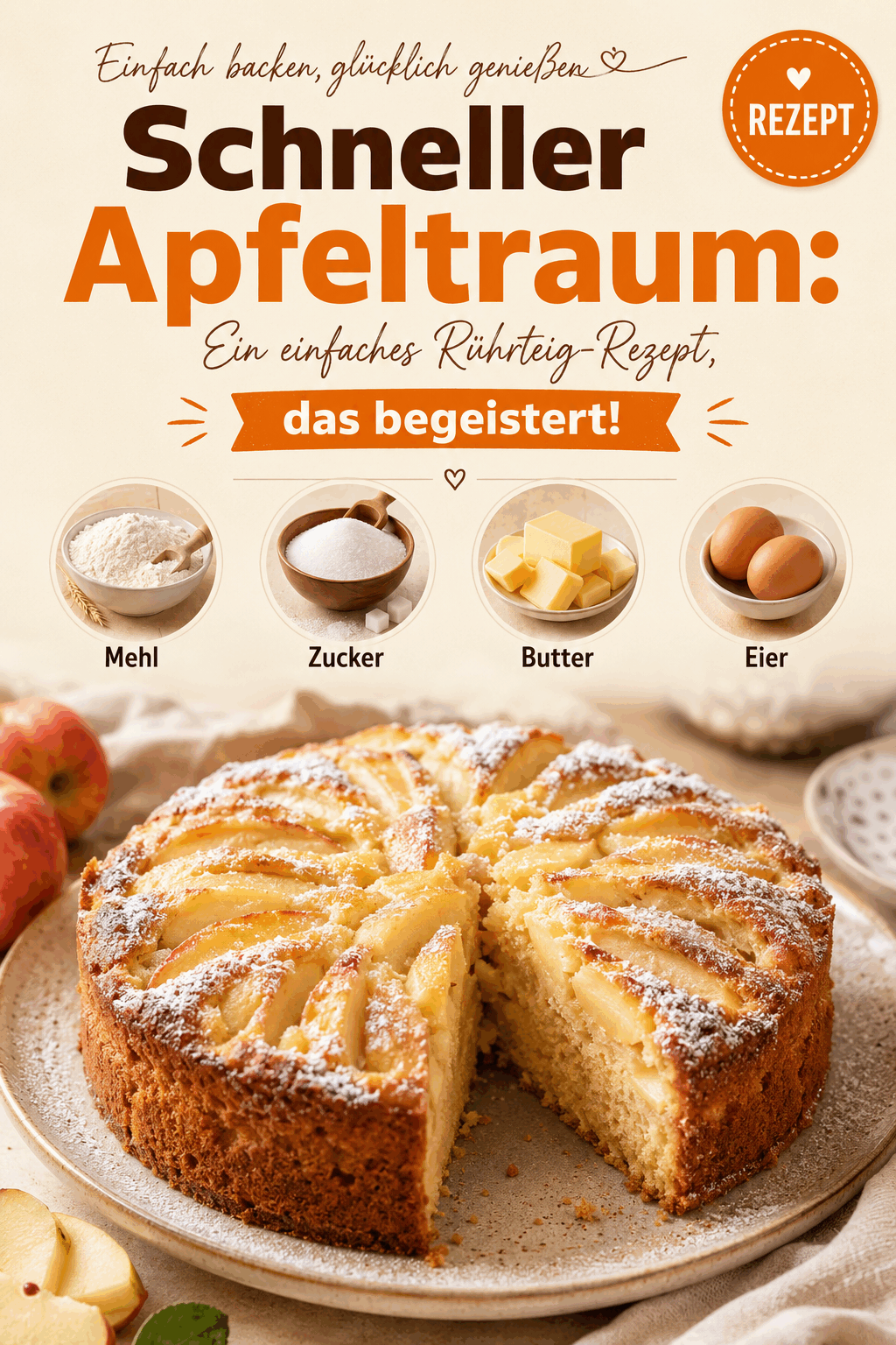 Schneller Apfeltraum: Ein einfaches Rührteig-Rezept, das begeistert!
