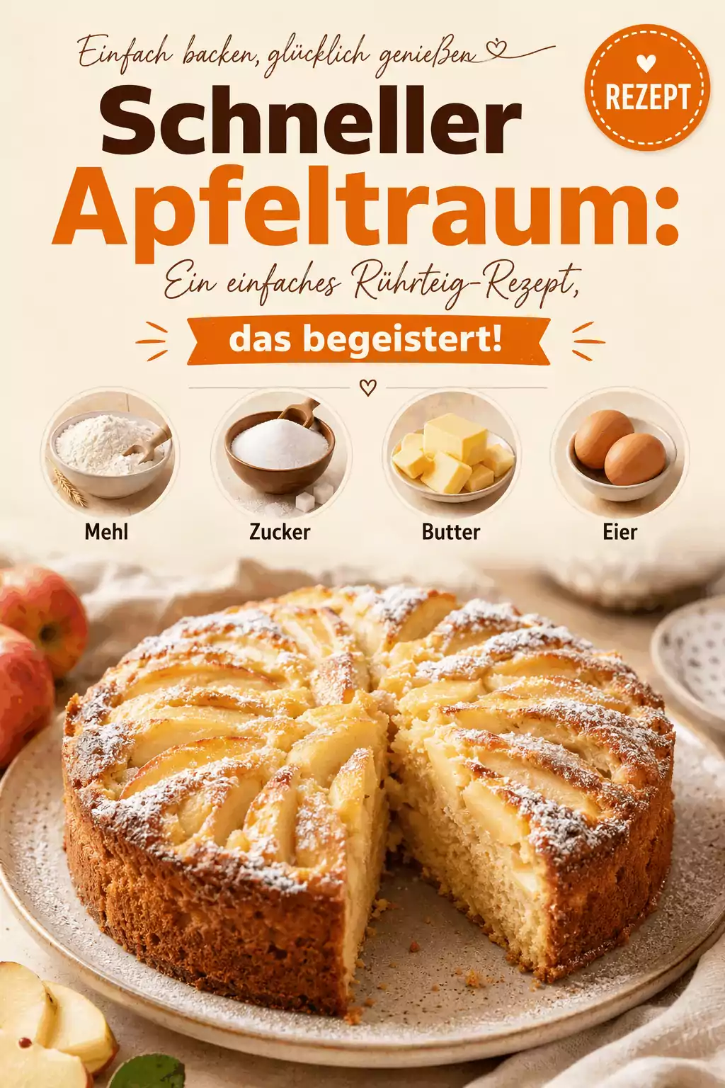 Schneller Apfeltraum: Ein einfaches Rührteig-Rezept, das begeistert!